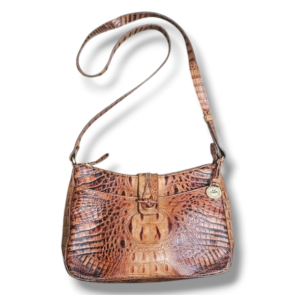 Brahmin Handbags - Brahmin Isabelle Toasted Almond Croc Shoulder/Crossbody Bag